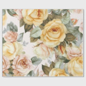 gele rozen cadeaupapier (Vlak)