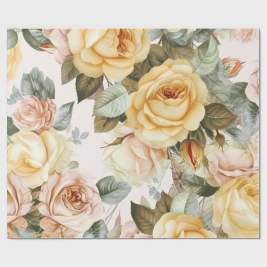  gele rozen cadeaupapier (Vlak)