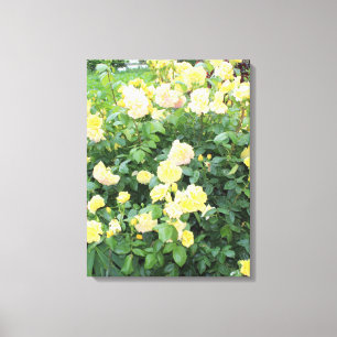 Gele rozen canvas afdruk