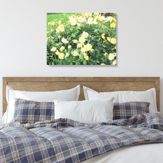 Gele rozen canvas afdruk (Insitu (Slaapkamer))