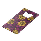 Gele rozen creditkaart flessenopener (Voorkant Gekanteld)
