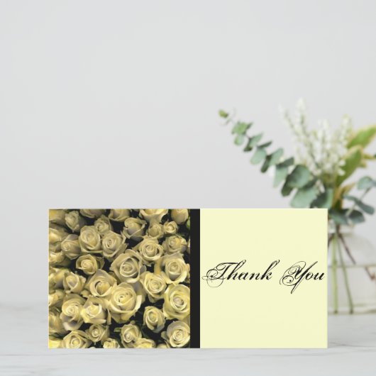 Gele Rozen Dank U Bedankkaart (Staand voorkant)