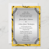 Gele rozen & diamanten trouwringen kaart (Achterkant)