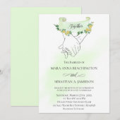 *~* Gele rozen die de Handen Modern Romantisch hou Kaart (Voorkant / Achterkant)