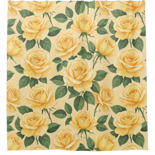 Gele rozen douchegordijn (Voorkant)
