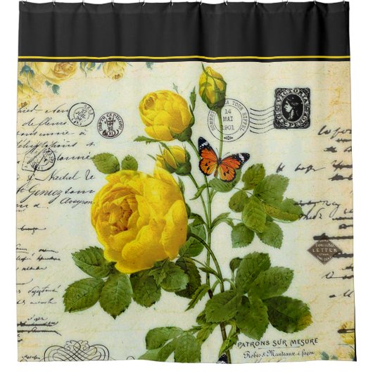  gele rozen douchegordijn (Voorkant)