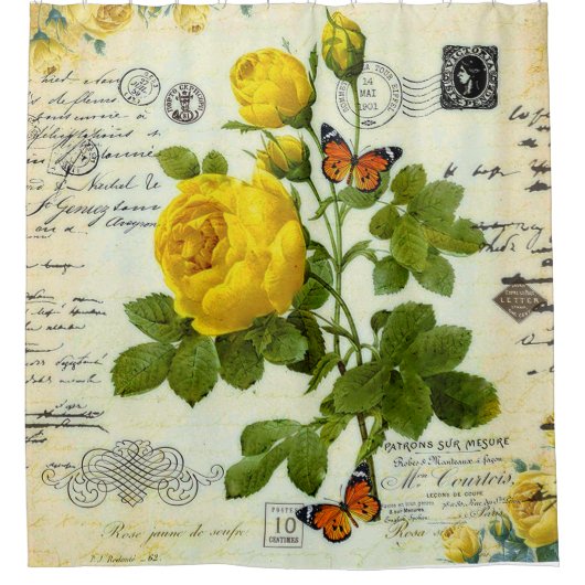  gele rozen douchegordijn (Voorkant)