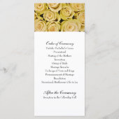 Gele Rozen Elegant Bloemen Trouwprogramma Programmakaart (Achterkant)