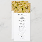 Gele Rozen Elegant Bloemen Trouwprogramma Programmakaart (Voorkant / Achterkant)