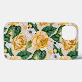 Gele rozen en bruinvissen in Waterverf Case-Mate iPhone Case (Achterkant (horizontaal))
