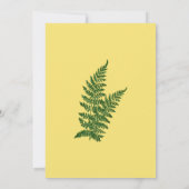 Gele rozen en Ferns Wedding Kaart (Achterkant)