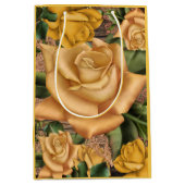 Gele rozen en landstaal Roesthout in soedan Medium Cadeauzakje (Voorkant)