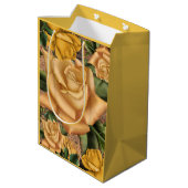 Gele rozen en landstaal Roesthout in soedan Medium Cadeauzakje (Achterkant Gekanteld)