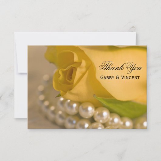 Gele rozen en parelhoenders met een paardenflat Da Bedankkaart (Voorkant)