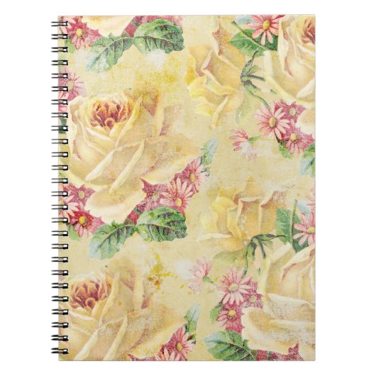 Gele Rozen en Roze Daisies Notitieboek (Voorkant)
