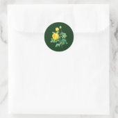 Gele rozen en rozenknoppen ronde sticker (Tas)