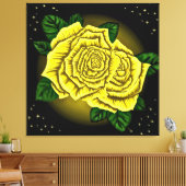 Gele Rozen en Sterren Canvas Afdruk (Insitu (Woonkamer))