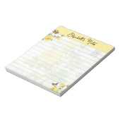 Gele rozen en vlinders gepersonaliseerd notitieblok (Linkerzijde)