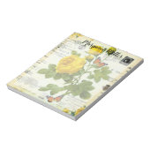 Gele rozen en vlinders gepersonaliseerd notitieblok (Linkerzijde)