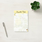 Gele rozen en vlinders gepersonaliseerd post-it® notes (Kantoor)