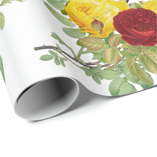 Gele rozen en vogels inpakpapier (Rol Hoek)