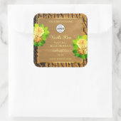 Gele rozen Etiket Houtenboom Bark en Logo (Tas)