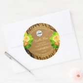 Gele rozen Etiket Houtenboom Bark en Logo (Envelop)