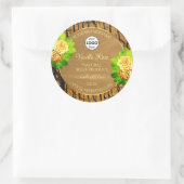 Gele rozen Etiket Houtenboom Bark en Logo (Tas)