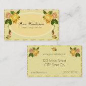   gele rozen Feminine Floral Visitekaartje (Voorkant / Achterkant)