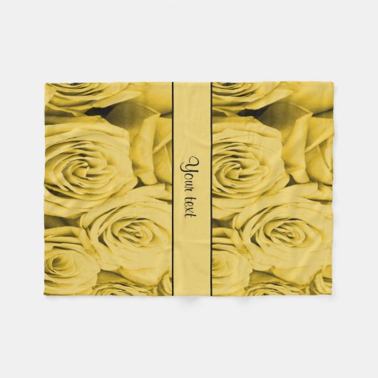 Gele rozen fleece deken (Voorkant (Horizontaal))