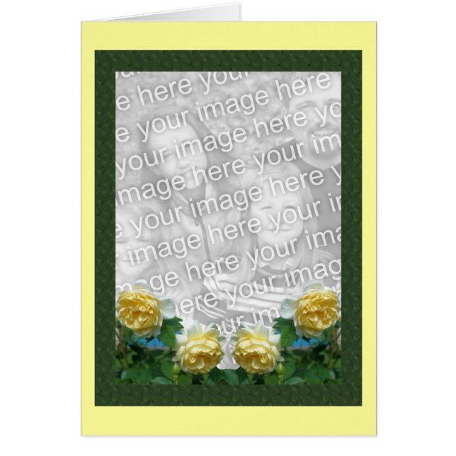 Gele rozen Floral fotokaart (Voorkant)