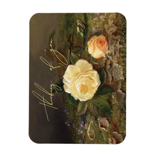 Gele rozen, Floral Magneet (Verticaal)