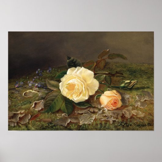 Gele rozen, Floral Poster (Voorkant)