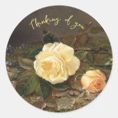 Gele rozen, Floral Ronde Sticker (Voorkant)