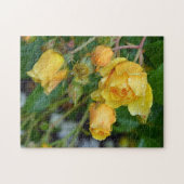 Gele rozen florale printpuzzel voor de lente legpuzzel (Horizontaal)