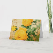 gele rozen, geboortedag kaart (Voorkant)