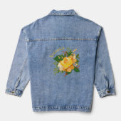 Gele rozen, gepersonaliseerd denim jacket (Achterkant)