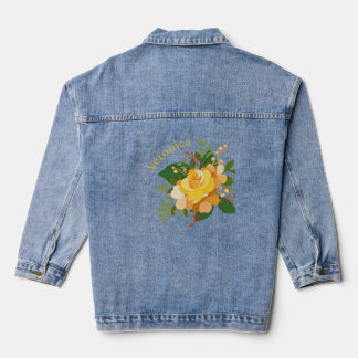 Gele rozen, gepersonaliseerd denim jacket