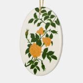 Gele rozen, gepersonaliseerd terug keramisch ornament (Links)