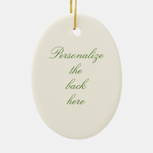 Gele rozen, gepersonaliseerd terug keramisch ornament (Achterkant)