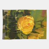 Gele rozen, gepersonaliseerd theedoek (Horizontaal)