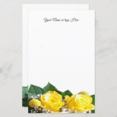 Gele rozen, gepersonaliseerde schrijfbenodigdheden (Voorkant / Achterkant)