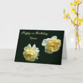 Gele rozen gepersonaliseerde verjaardag kaart (Gele Bloem)