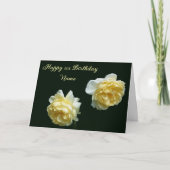 Gele rozen gepersonaliseerde verjaardag kaart (Voorkant)