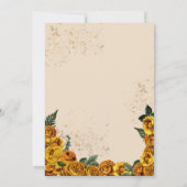 Gele rozen & Gold Tiara Elegant Quinceañera Kaart (Achterkant)