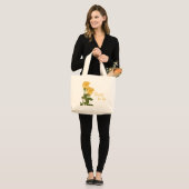 Gele rozen grote tote bag (Voorkant (model))