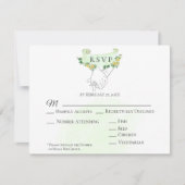 *~* Gele Rozen Hand in Hand Trouw RSVP Kaartje (Voorkant)