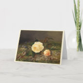 Gele rozen, Happy Birthday Kaart (Voorkant)