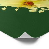 Gele Rozen Hart op Groene Poster (Hoek)