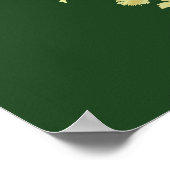 Gele rozen Hartslag op groen Poster (Hoek)